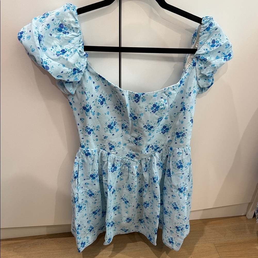 Show Me Your MuMu Sky Blue Floral Mini Dress Skort